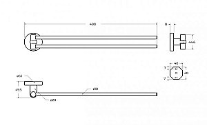 Полотенцедержатель Cezares RELAX-THD-S-NOP черный матовый купить в интернет-магазине сантехники Sanbest