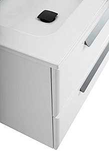 Тумба с раковиной Cezares ECO-CER-N 100 ECO-CER-N-1000-2C-SO-BL белая глянцевая левая/правая для ванной в интернет-магазине Sanbest