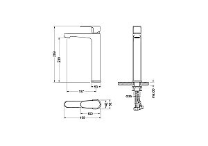 Смеситель для раковины Aquatek Оберон AQ1204BG 240 золото шлифованное, без донного клапана купить в интернет-магазине сантехники Sanbest