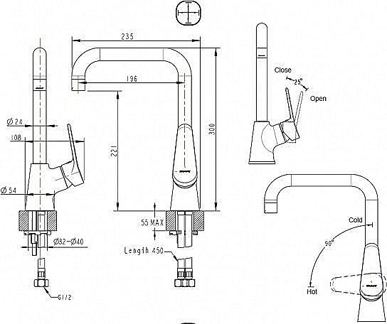 Смеситель для кухни Bravat ECO-D F793158C-1 купить в интернет-магазине сантехники Sanbest
