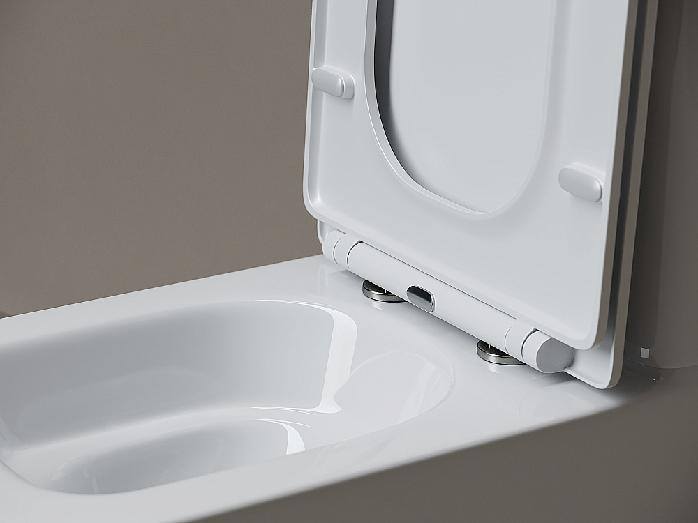 Унитаз напольный Ceramica Nova Cubic CN1803T-B/CN1803T-T белый, безободковый, с крышкой микролифт, слив торнадо купить в интернет-магазине Sanbest