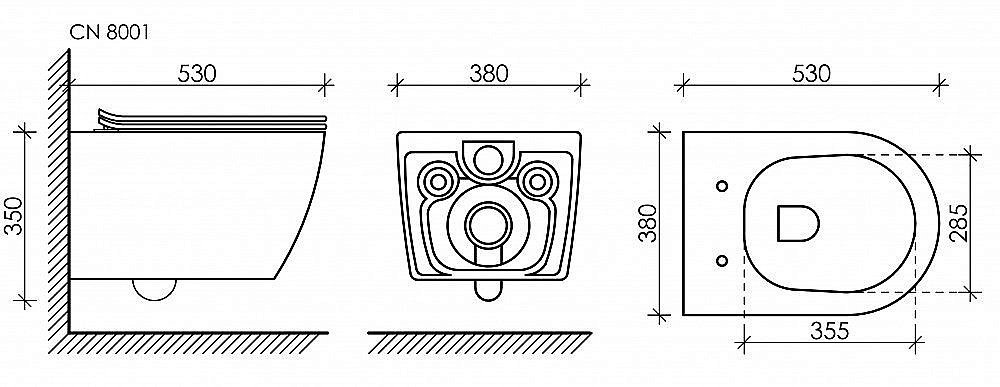 Унитаз подвесной Ceramica Nova PEARL CN8001 безободковый, с крышкой микролифт купить в интернет-магазине Sanbest