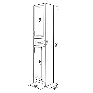 Пенал Loranto Janet 36 CS00049716 ольха для ванной в интернет-магазине сантехники Sanbest