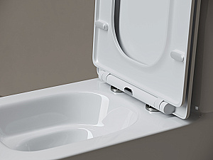 Унитаз напольный Ceramica Nova Cubic CN1803T-B/CN1803T-T белый, безободковый, с крышкой микролифт, слив торнадо купить в интернет-магазине Sanbest