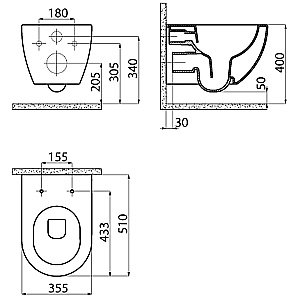 Унитаз подвесной Creavit Free FE322-00CG00E-0000 холодный серый матовый, безободковый купить в интернет-магазине Sanbest