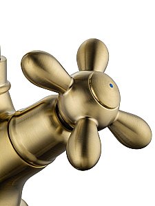 Смеситель для раковины WONZON & WOGHAND RETRO, Брашированное золото (WW-88139020-BG) купить в интернет-магазине сантехники Sanbest