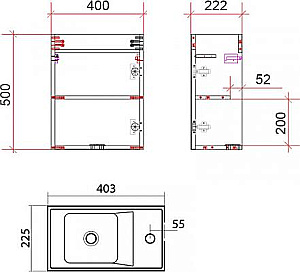 Тумба с раковиной Art&Max FAMILY 40 Cemento Veneto для ванной в интернет-магазине Sanbest