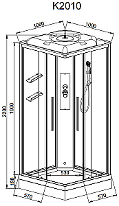 Душевая кабина AvaCan K Серия K2010 100х100 стандартная купить в интернет-магазине Sanbest