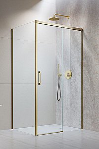 Душевой уголок Radaway Idea Brushed Gold KDJ 140х90 R стекло прозрачное/профиль брашированное золото купить в интернет-магазине Sanbest