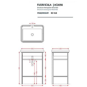 Консоль с раковиной Artceram FUORI SCALA ACA056/TFL034/ACM039 60.5 коричневая для ванной в интернет-магазине сантехники Sanbest
