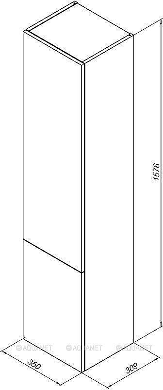 Шкаф-пенал Aquanet Алвита 35 белый для ванной в интернет-магазине сантехники Sanbest
