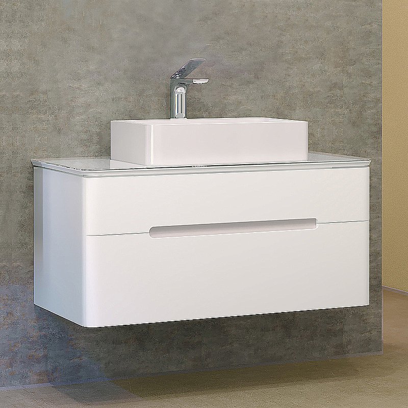 Тумба с раковиной Jorno Bosko 100 белая для ванной в интернет-магазине Sanbest