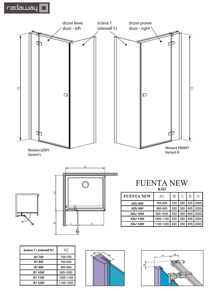 Душевой уголок Radaway Fuenta New KDJ+S 120х100 купить в интернет-магазине Sanbest