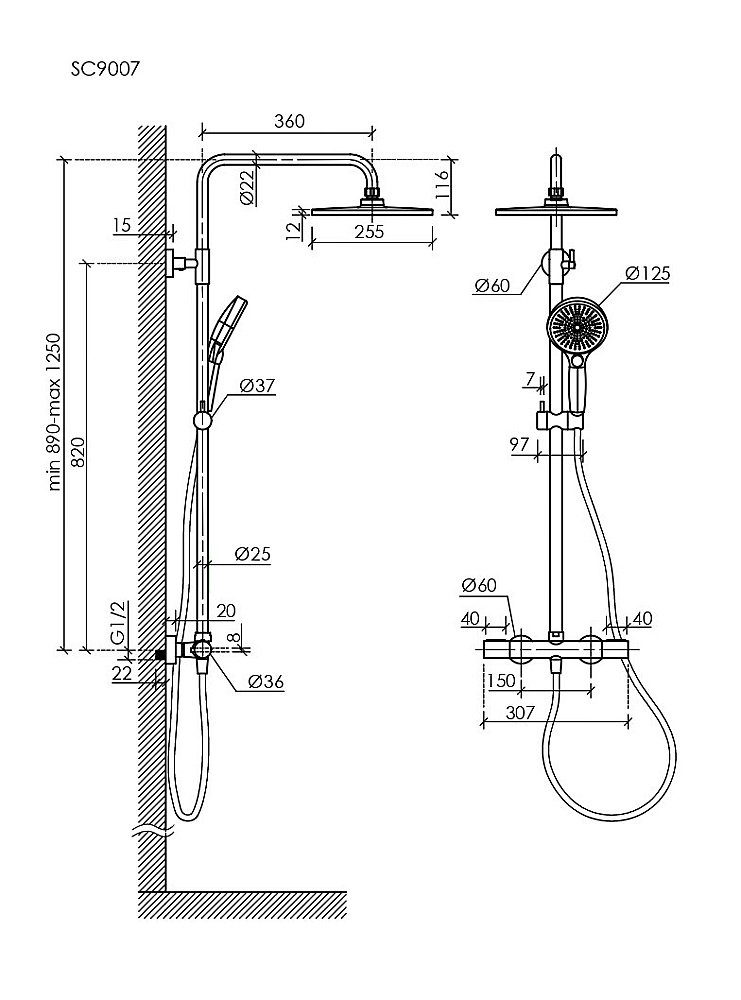 Душевая система Sancos Etna SC9007BN брашированный никель купить в интернет-магазине сантехники Sanbest