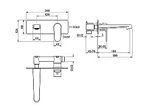 Смеситель для раковины Aquatek Оберон AQ1213BG золото шлифованное купить в интернет-магазине сантехники Sanbest