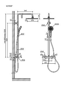 Душевая система Sancos Etna SC9007BN брашированный никель купить в интернет-магазине сантехники Sanbest