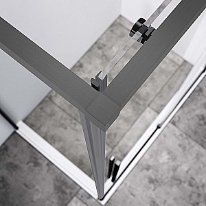 Душевой уголок Vincea Slim-N VSR-4SN9011CLGM 110x90 стекло прозрачное/профиль вороненая сталь купить в интернет-магазине Sanbest