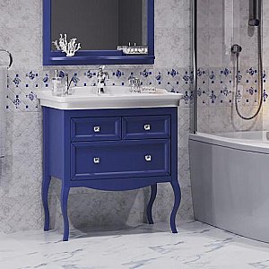 Тумба с раковиной Опадирис Валери 85 сапфир для ванной в интернет-магазине Sanbest
