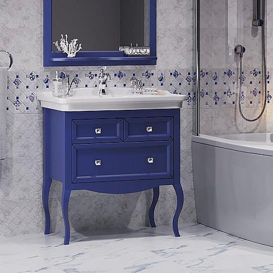 Тумба с раковиной Опадирис Валери 85 сапфир для ванной в интернет-магазине Sanbest