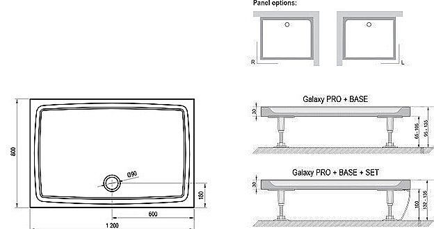 Душевой поддон Ravak Galaxy Pro Flat Gigant 120x80 купить в интернет-магазине Sanbest