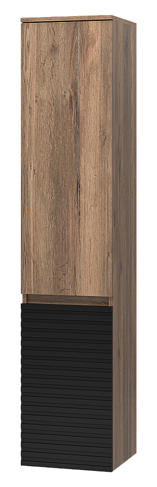 Пенал Brevita Дакота 35 DAK-050350-19/02 черный/темное дерево для ванной в интернет-магазине сантехники Sanbest