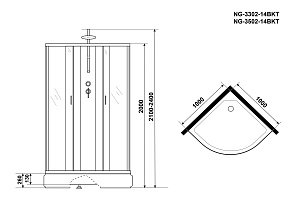 Душевая кабина Niagara Classic NG-3502-14BKT 100х100 купить в интернет-магазине Sanbest