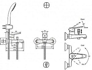 Смеситель для ванны Bravat Eco F6111147BM-B купить в интернет-магазине сантехники Sanbest