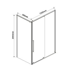 Душевой уголок Vincea Arno VSR-1A9012CLB 90x120 стекло прозрачное/профиль черный купить в интернет-магазине Sanbest