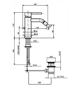 Смеситель для биде Webert Elio EL840102345 купить в интернет-магазине сантехники Sanbest