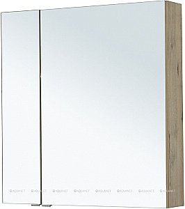 Зеркальный шкаф Aquanet Алвита New 277537 80 дуб веллингтон купить в интернет-магазине сантехники Sanbest