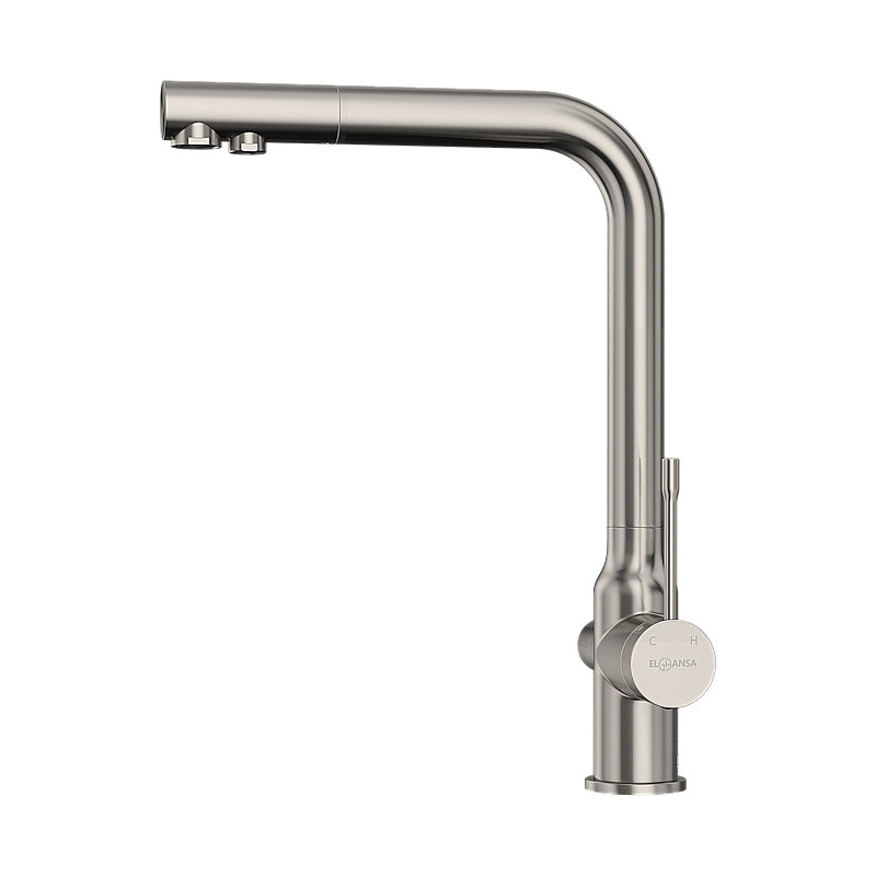 Смеситель для кухни Elghansa 56A5026-Steel нержавеющая сталь матовая купить в интернет-магазине сантехники Sanbest
