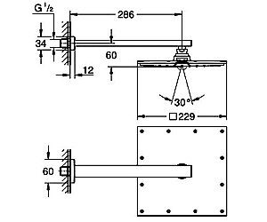 Верхний душ Grohe Rainshower Allure 26064000 купить в интернет-магазине сантехники Sanbest
