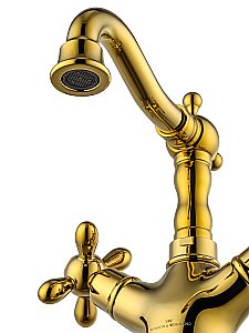 Смеситель для раковины WONZON & WOGHAND RETRO, Глянцевое золото (WW-88139020-PG) купить в интернет-магазине сантехники Sanbest