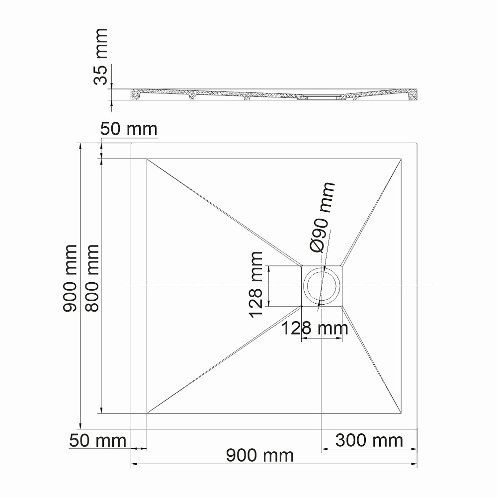 Душевой поддон WasserKRAFT Dill 61T03 купить в интернет-магазине Sanbest