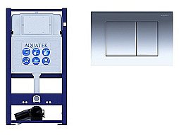 Инсталляция для унитаза Aquatek INS-0000016 с кнопкой KDI-0000010 Хром купить в интернет-магазине сантехники Sanbest