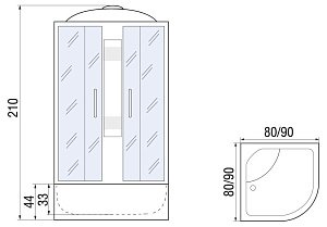 Душевая кабина River Rein 44 90x90 МТ купить в интернет-магазине Sanbest