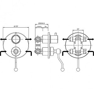 Смеситель для душа PAINI Duomo 88PJ6911 золото матовое купить в интернет-магазине сантехники Sanbest
