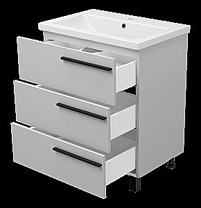 Тумба с раковиной Misty Ненси - 70 П-Нен-07070-503Я серая для ванной в интернет-магазине Sanbest