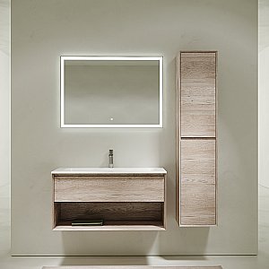 Тумба с раковиной Sancos Marmi 1.0 MR1.0100EG дуб галифакс натуральный для ванной в интернет-магазине Sanbest