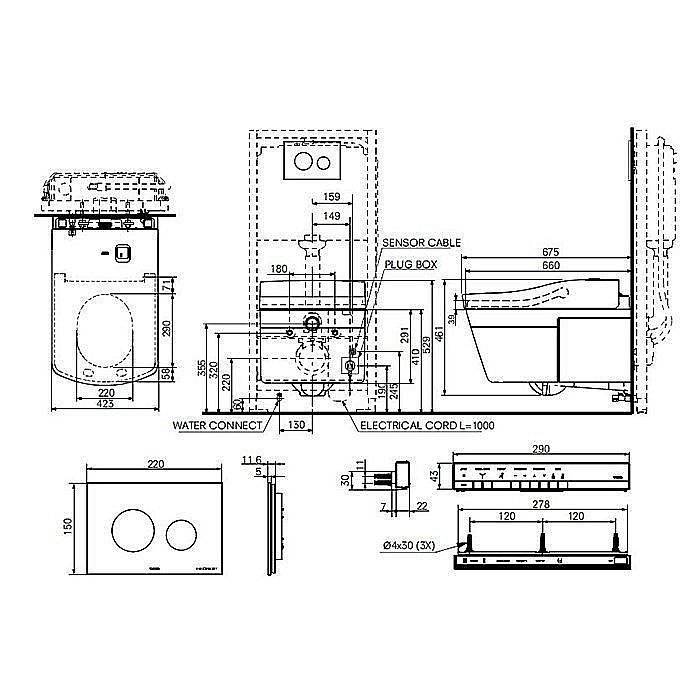 Унитаз подвесной TOTO WASHLET/NEOREST TOILET CW994P#NW1 безободковый, слив торнадо купить в интернет-магазине Sanbest