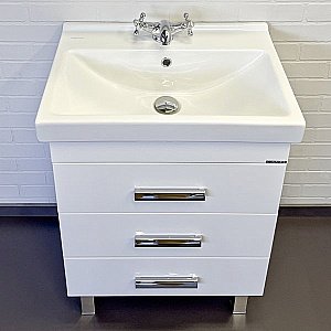 Тумба с раковиной Comforty Никосия 00-00011160 60 белый глянец для ванной в интернет-магазине Sanbest