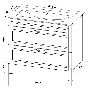 Тумба с раковиной Iddis Oxford 100 OXF10N1i95K синяя для ванной в интернет-магазине Sanbest