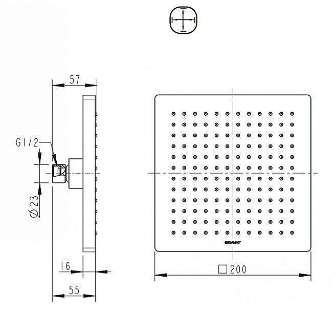 Верхний душ Bravat P7078C-RUS купить в интернет-магазине сантехники Sanbest