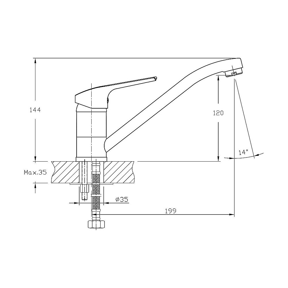 Смеситель для кухни Koller Pool Twist TW0950 хром купить в интернет-магазине сантехники Sanbest