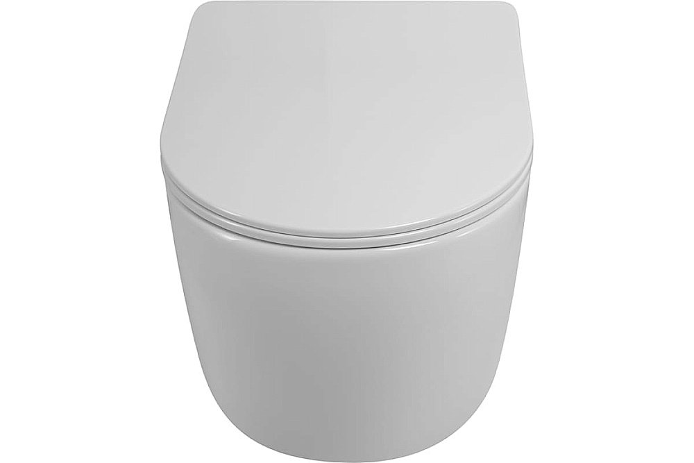 Унитаз подвесной Art&Max NAPOLI AM100CHRV/SC белый, с сиденьем микролифт, безободковый купить в интернет-магазине Sanbest