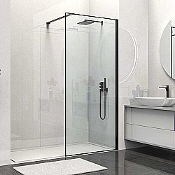 Душевое ограждение Vincea Walk-In VSW-1HS800CLB 80 стекло прозрачное/профиль черный матовый купить в интернет-магазине Sanbest