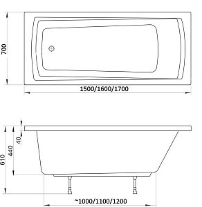 Ванна акриловая Ravak DOMINO PLUS C641R00000 150х70 купить в интернет-магазине Sanbest