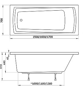Ванна акриловая Ravak DOMINO PLUS C641R00000 150х70 купить в интернет-магазине Sanbest