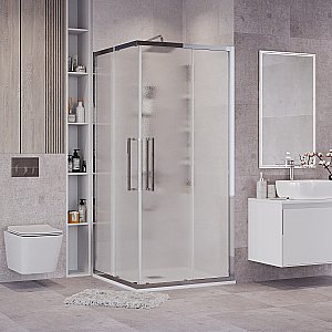 Душевой уголок Grossman Cosmo 300.K33.02.8080.10.02 80x80 стекло шиншилла/профиль хром купить в интернет-магазине Sanbest