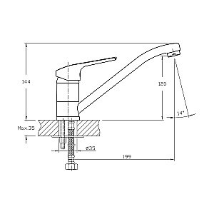 Смеситель для кухни Koller Pool Twist TW0950 хром купить в интернет-магазине сантехники Sanbest